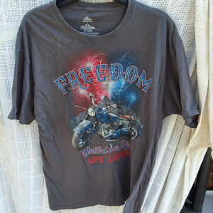 Patriotic United we Ride Biker tee L